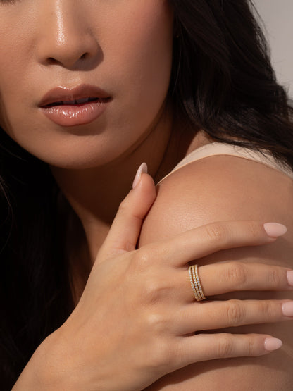 High Shine Ring Stack (Set of 3) | Gold | Model Image | Uncommon James