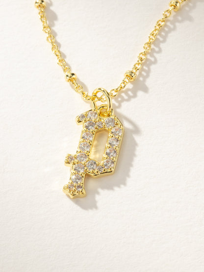 ["Made to Shine Initial Necklace ", " Gold P ", " Product Image ", " Uncommon James"]
