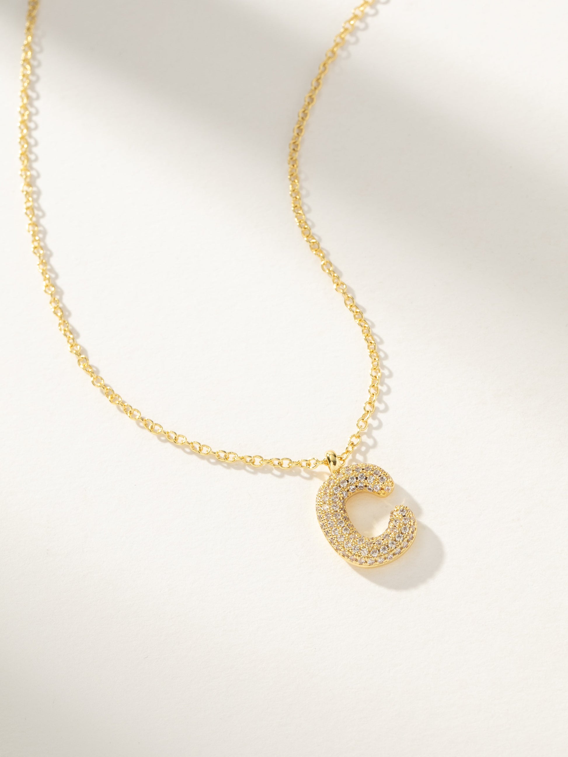 Bubble Letter Necklace 2.0 | Gold C | Product Image | Uncommon James