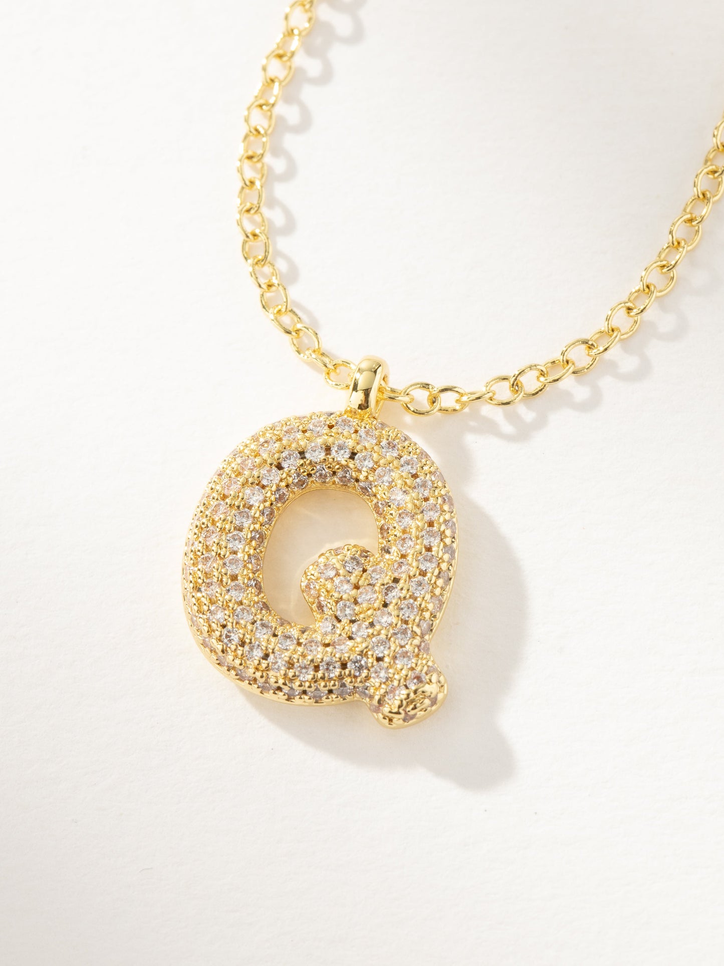 Bubble Letter Necklace 2.0 | Gold Q | Product Image | Uncommon James