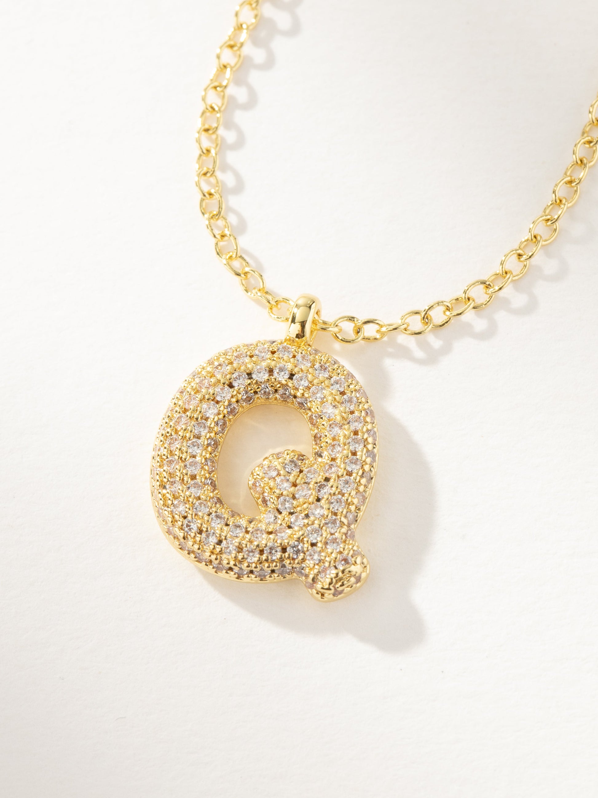 Bubble Letter Necklace 2.0 | Gold Q | Product Image | Uncommon James