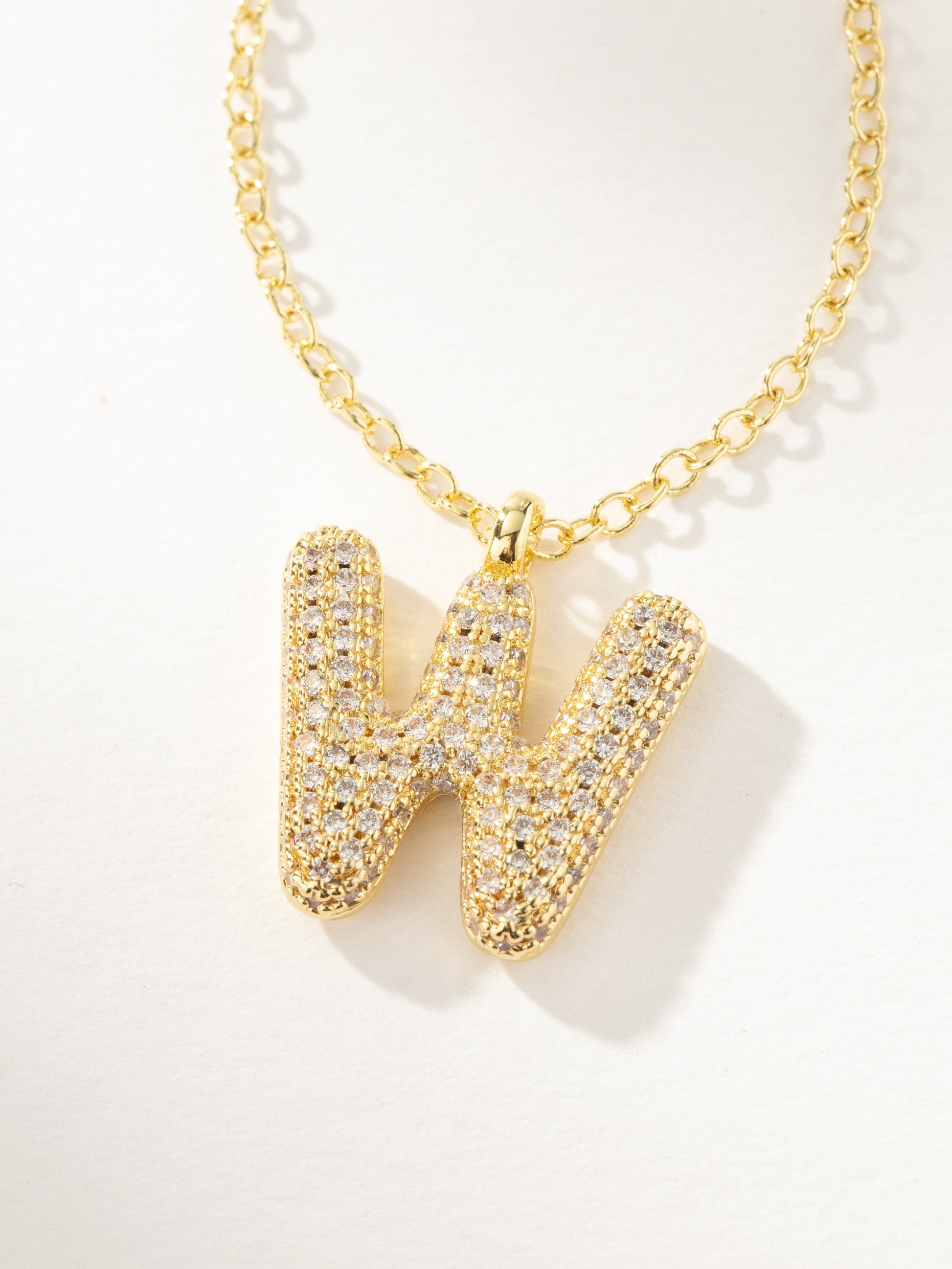 Bubble Letter Necklace 2.0 | Gold W | Product Image | Uncommon James