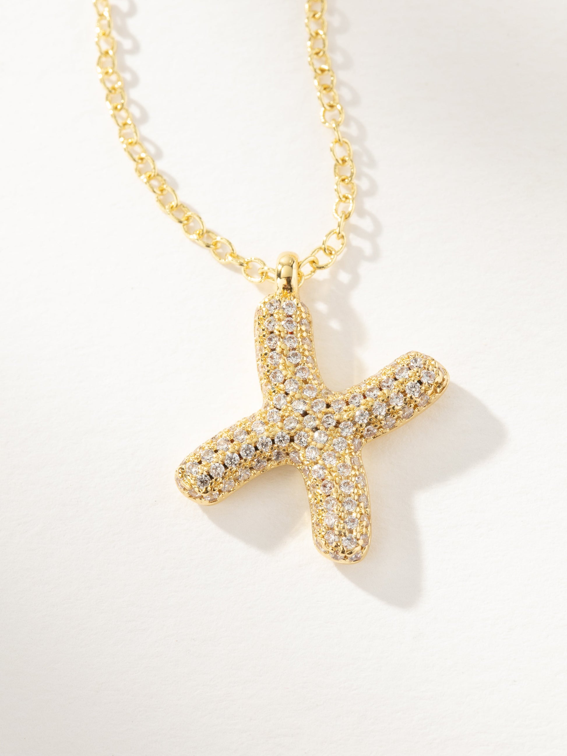 Bubble Letter Necklace 2.0 | Gold X | Product Image | Uncommon James