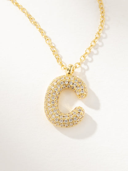 ["Bubble Letter Necklace 2.0 ", " Gold C ", " Product Image ", " Uncommon James"]