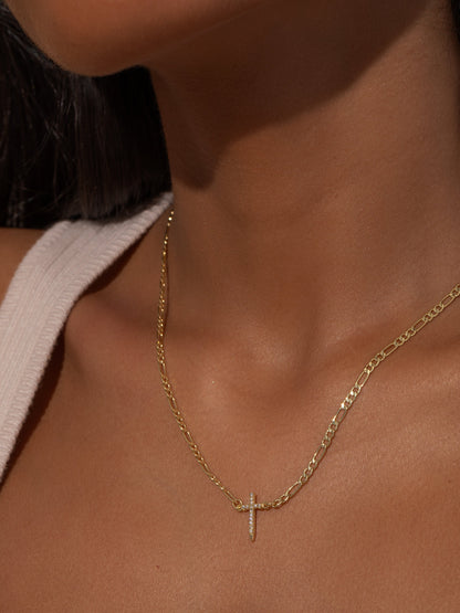 ["Everyday Cross Necklace ", " Gold ", " Model Image ", " Uncommon James"]