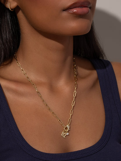 ["Star Player Charm Necklace ", " Gold ", " Model Image 3 ", " Uncommon James"]