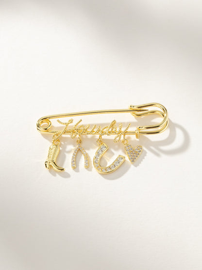 UJ x Rustler Howdy Pin | Gold | Product Image | Uncommon James