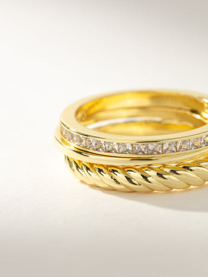 ["Rich Ring Stack (Set of 3) ", " Gold ", " Product Image ", " Uncommon James"]