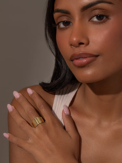 ["Royalty Statement Ring ", " Gold ", " Model Image ", " Uncommon James"]