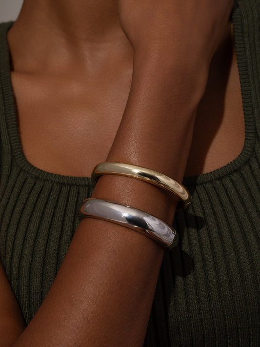 Mixed Metal Bangle Bracelet (Set of 2) | Mixed Metal | Model Image | Uncommon James