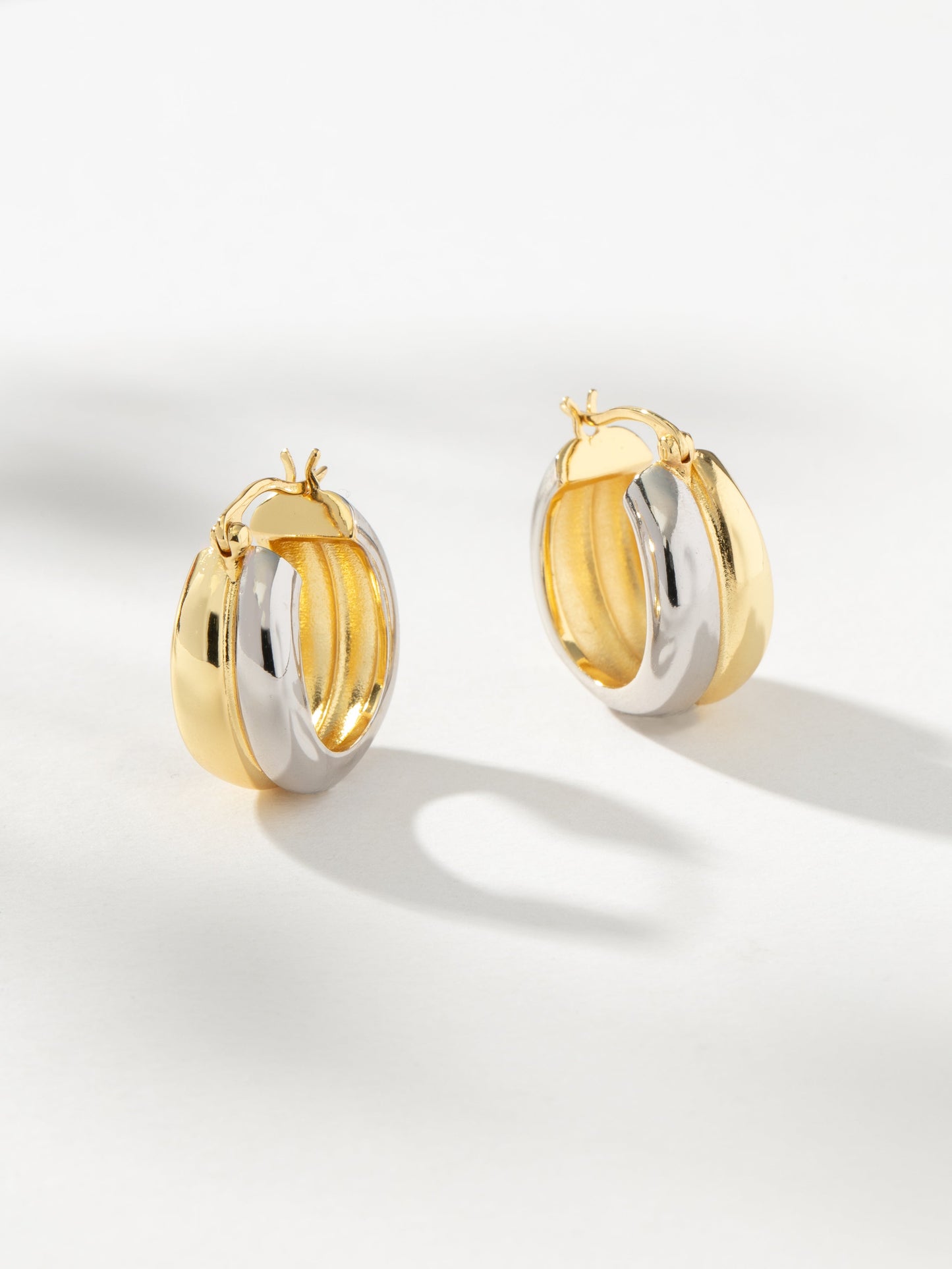 Mixed Metal Dome Hoop Earrings | Mixed Metal | Product Image | Uncommon James