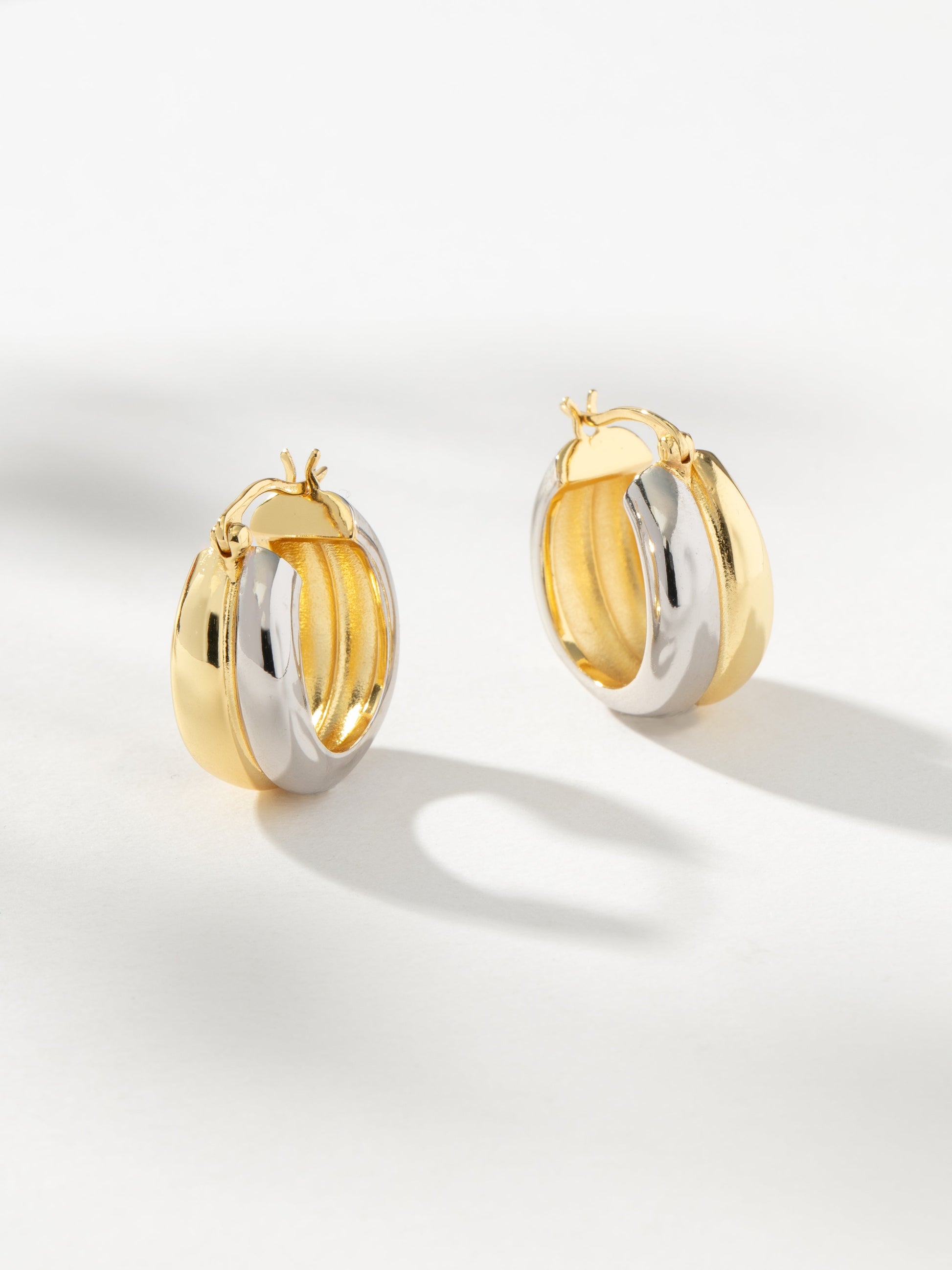 Mixed Metal Dome Hoop Earrings | Mixed Metal | Product Image | Uncommon James