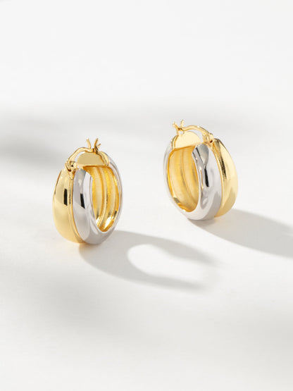 ["Mixed Metal Dome Hoop Earrings ", " Mixed Metal ", " Product Image ", " Uncommon James"]