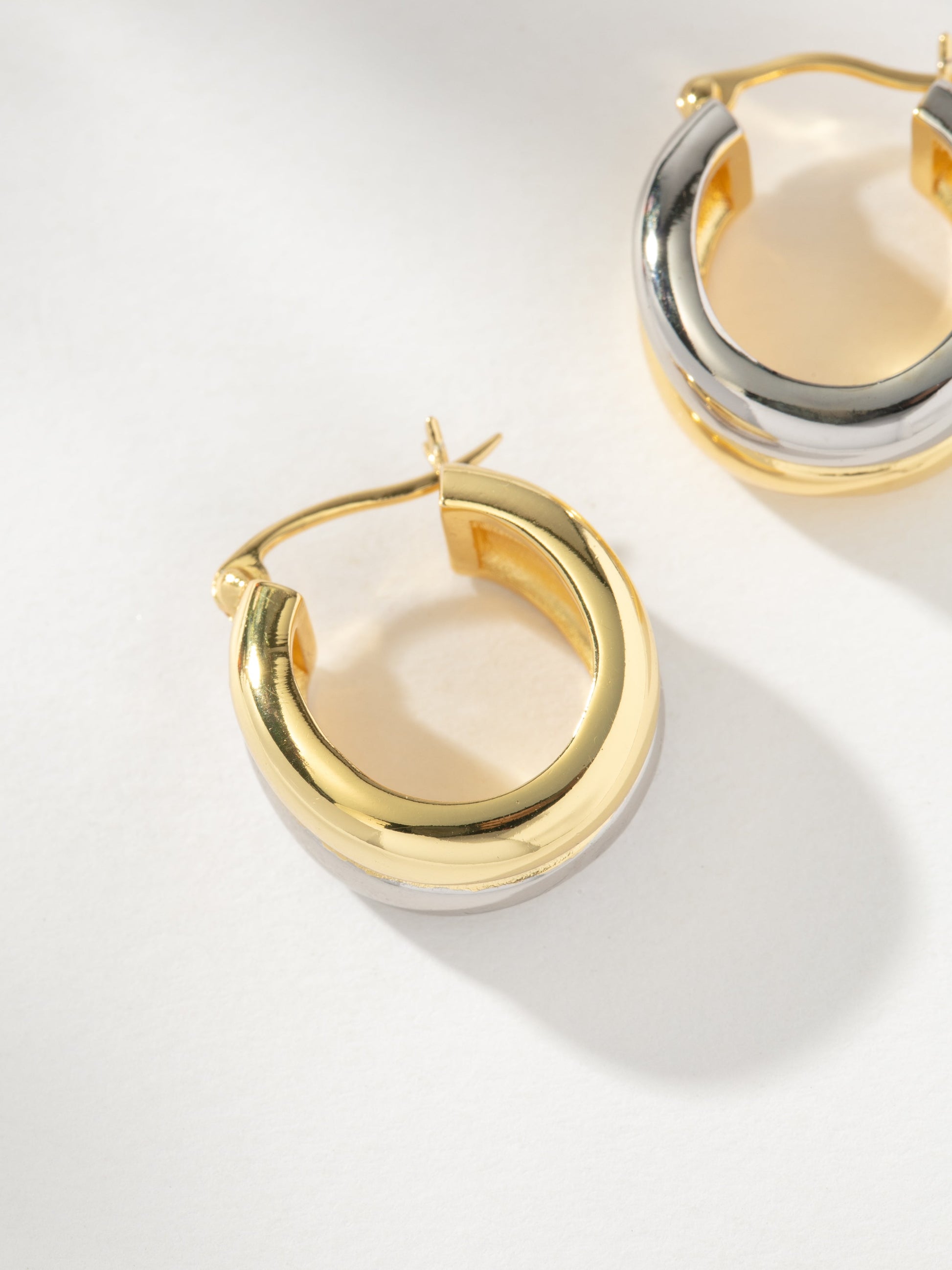 Mixed Metal Dome Hoop Earrings | Mixed Metal | Product Image | Uncommon James