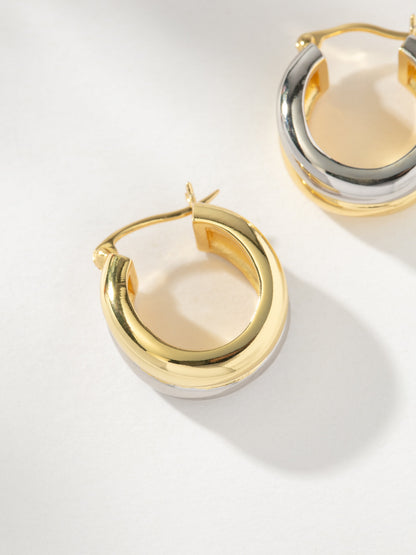["Mixed Metal Dome Hoop Earrings ", " Mixed Metal ", " Product Image ", " Uncommon James"]