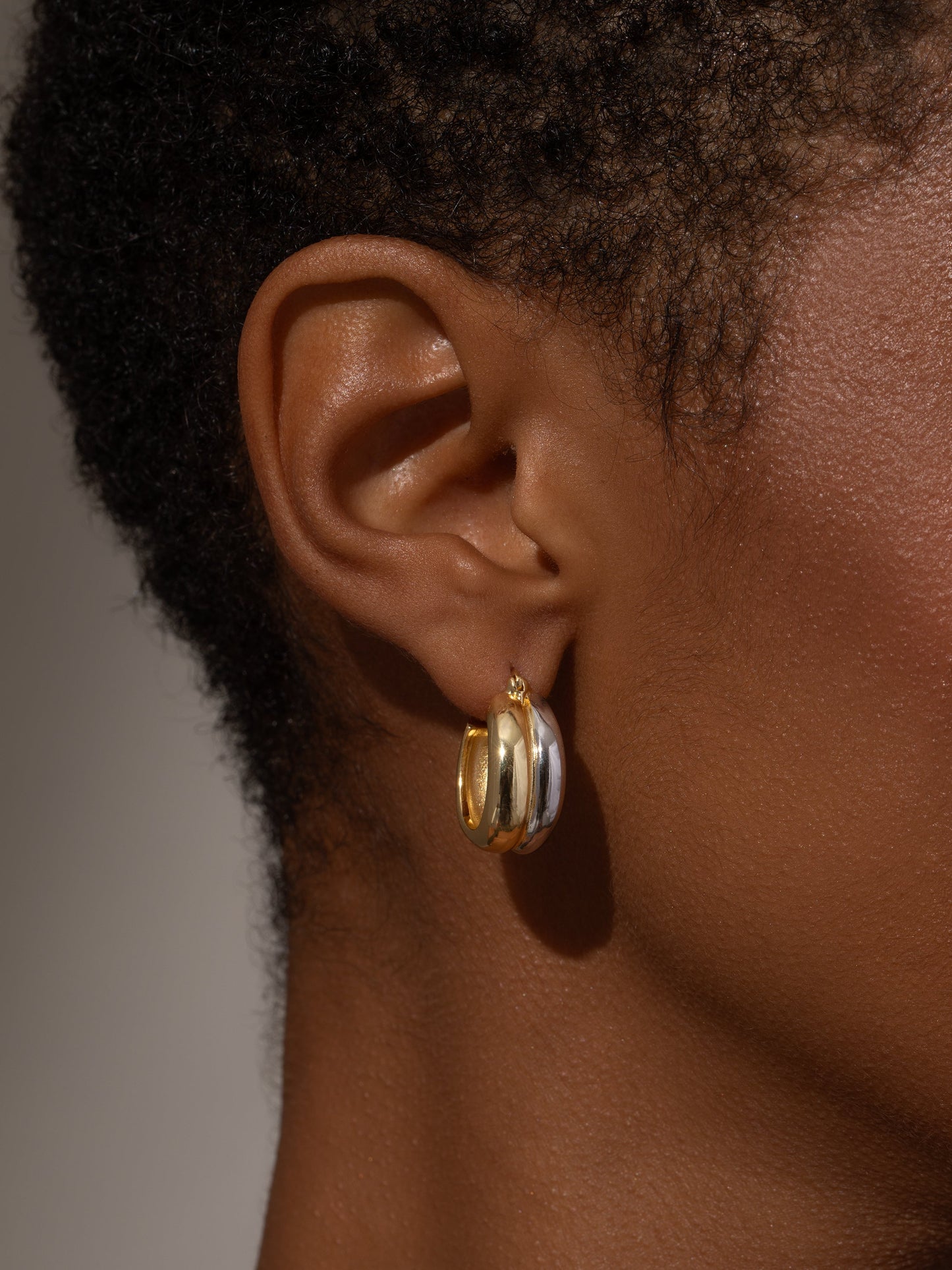 Mixed Metal Dome Hoop Earrings | Mixed Metal | Product Image | Uncommon James