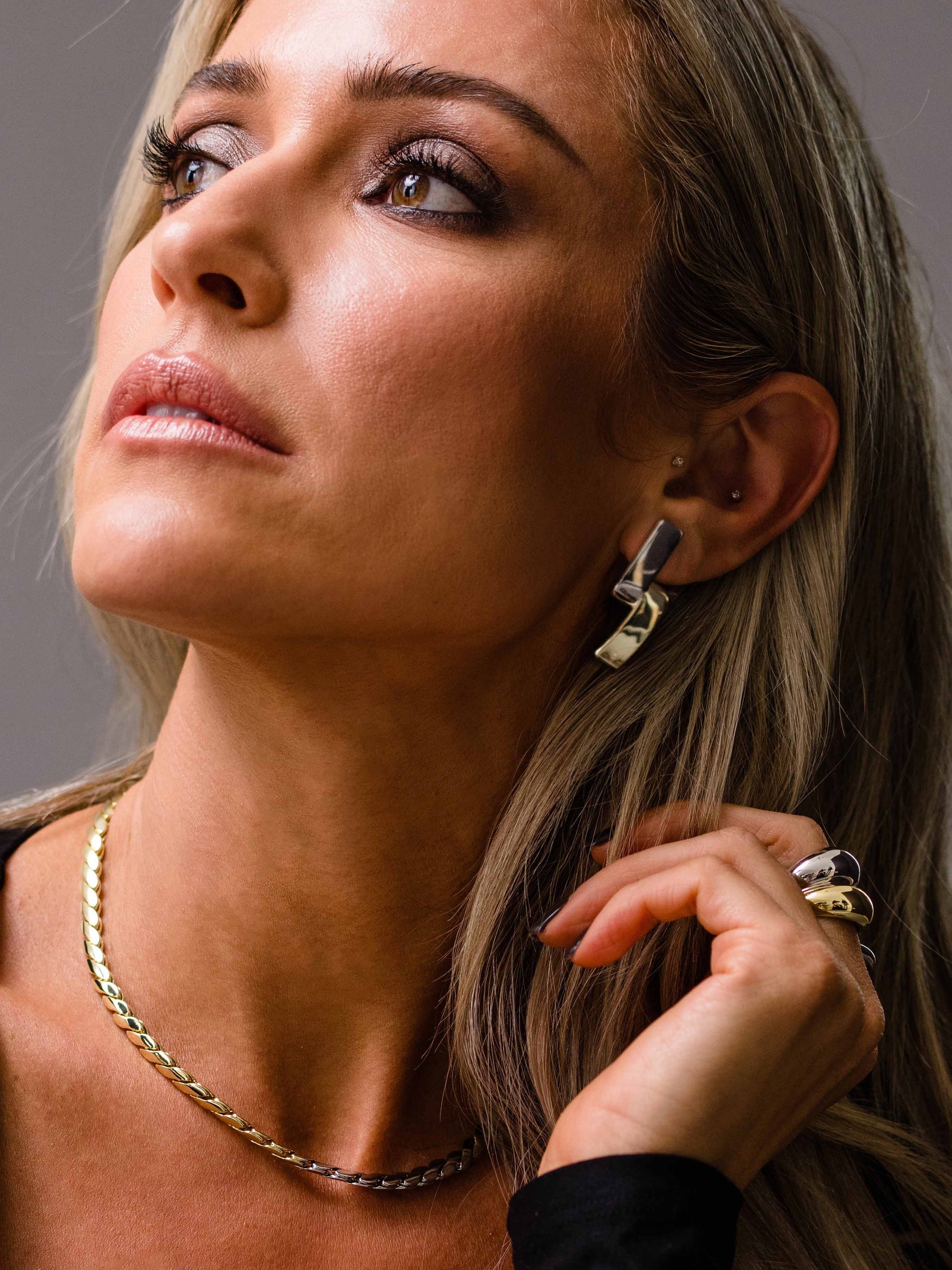 Mixed Metal Another Level Earrings | Mixed Metal | Campaign Image | Uncommon James