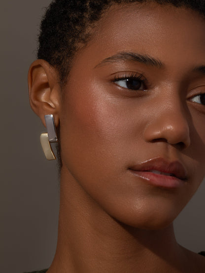 ["Mixed Metal Another Level Earrings ", " Mixed Metal ", " Model Image ", " Uncommon James"]