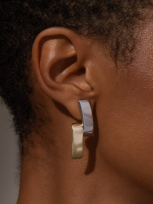 Mixed Metal Another Level Earrings | Mixed Metal | Model Image | Uncommon James