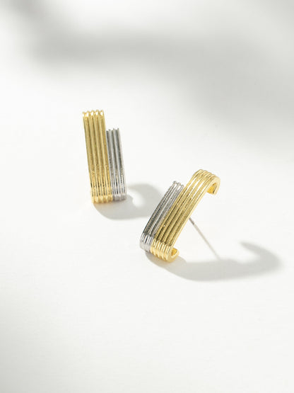 ["Mixed Metal Ribbed Ear Climber ", " Mixed Metal ", " Product Image ", " Uncommon James"]