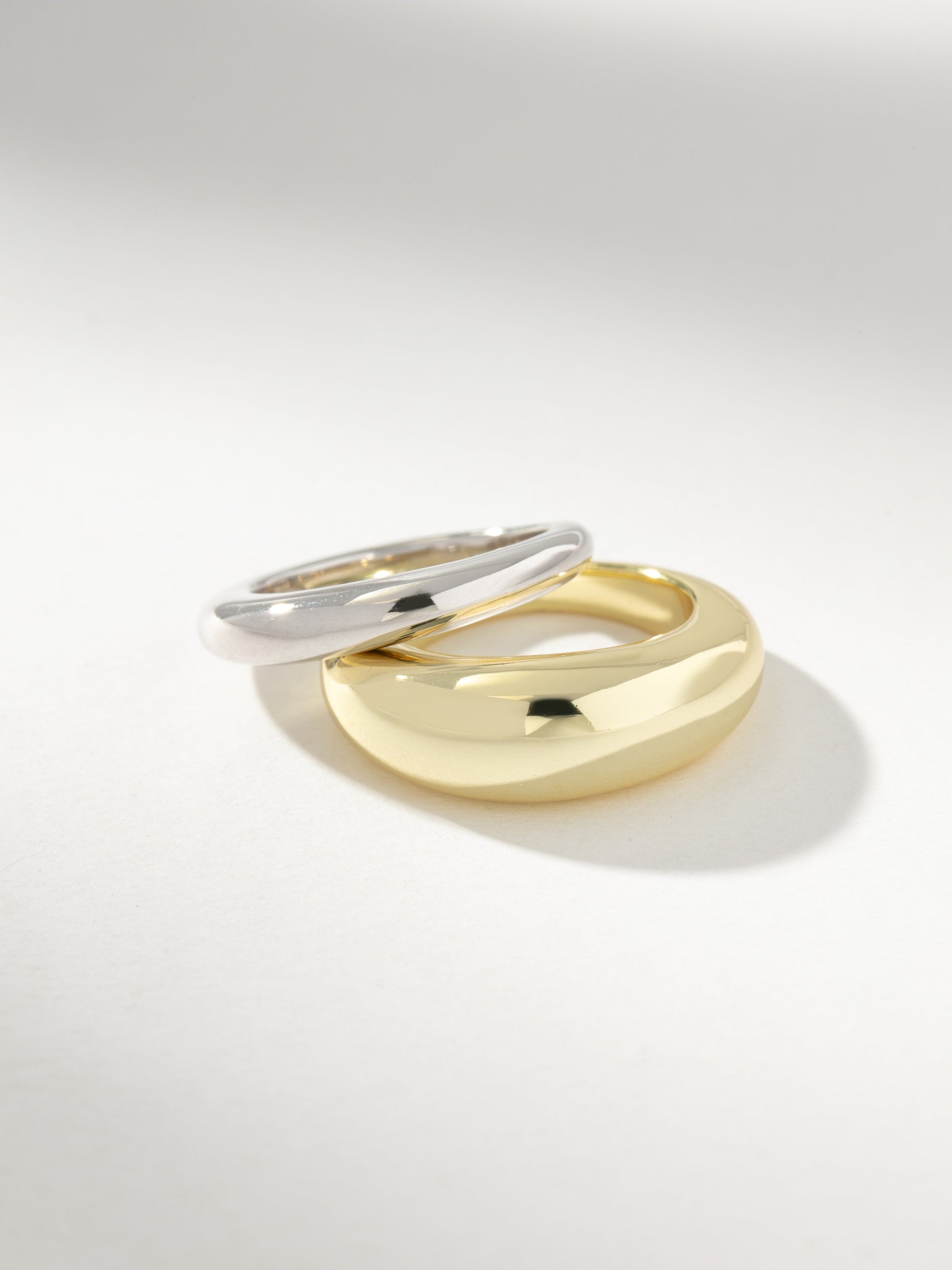 Mixed Metal Dome Ring Stack (Set of 2) | Mixed Metal | Product Image | Uncommon James