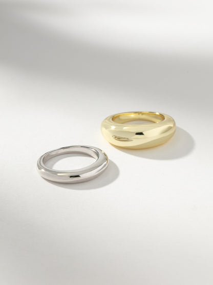 ["Mixed Metal Dome Ring Stack (Set of 2) ", " Mixed Metal ", " Product Image ", " Uncommon James"]