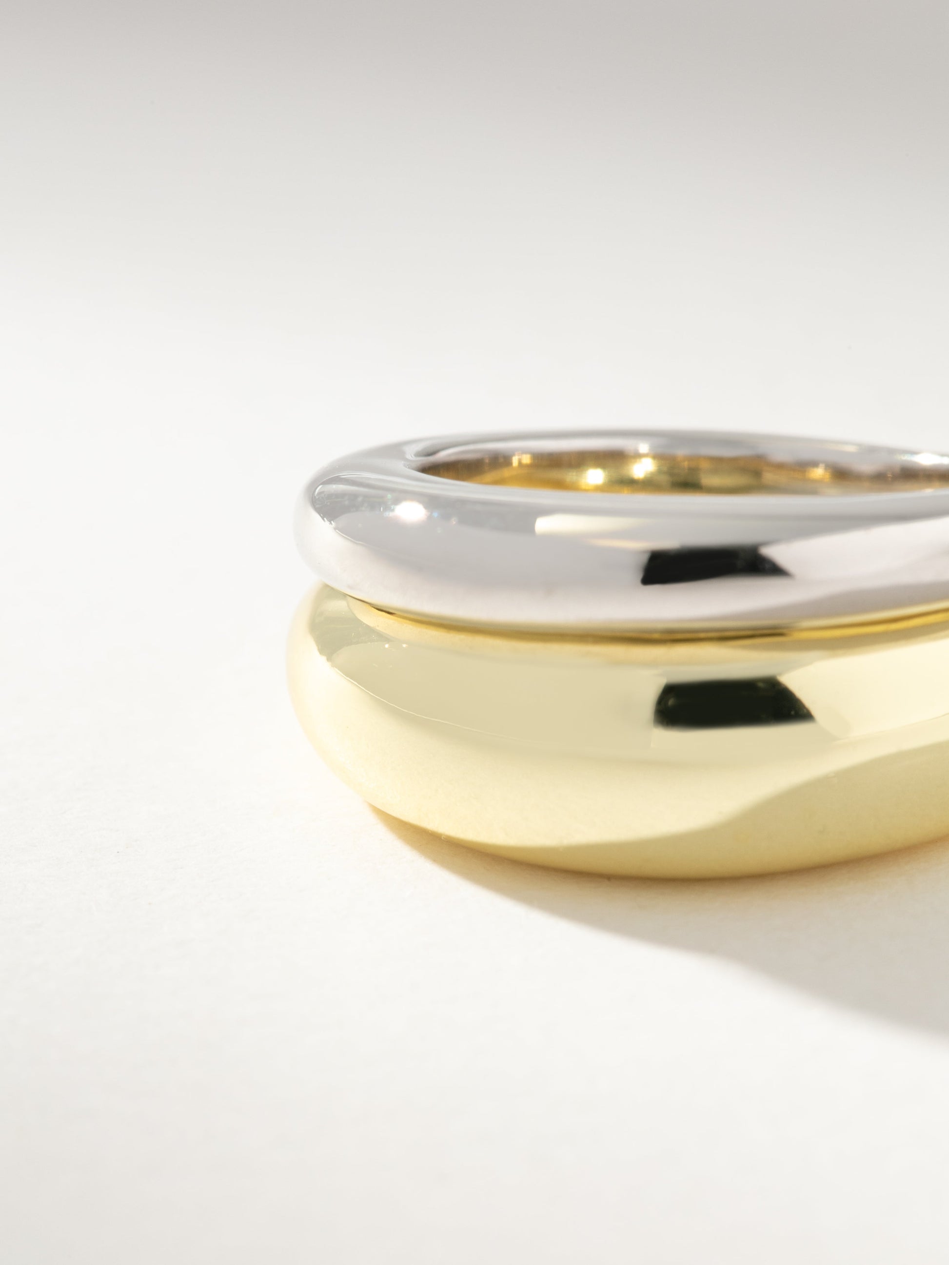 Mixed Metal Dome Ring Stack (Set of 2) | Mixed Metal | Product Image | Uncommon James