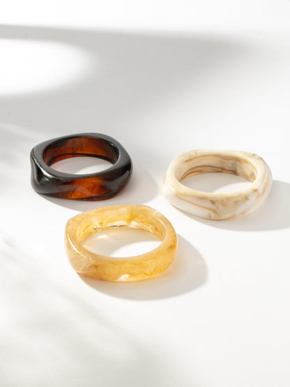 ["Beachy Resin Bangle Bracelets (Set of 3)"]