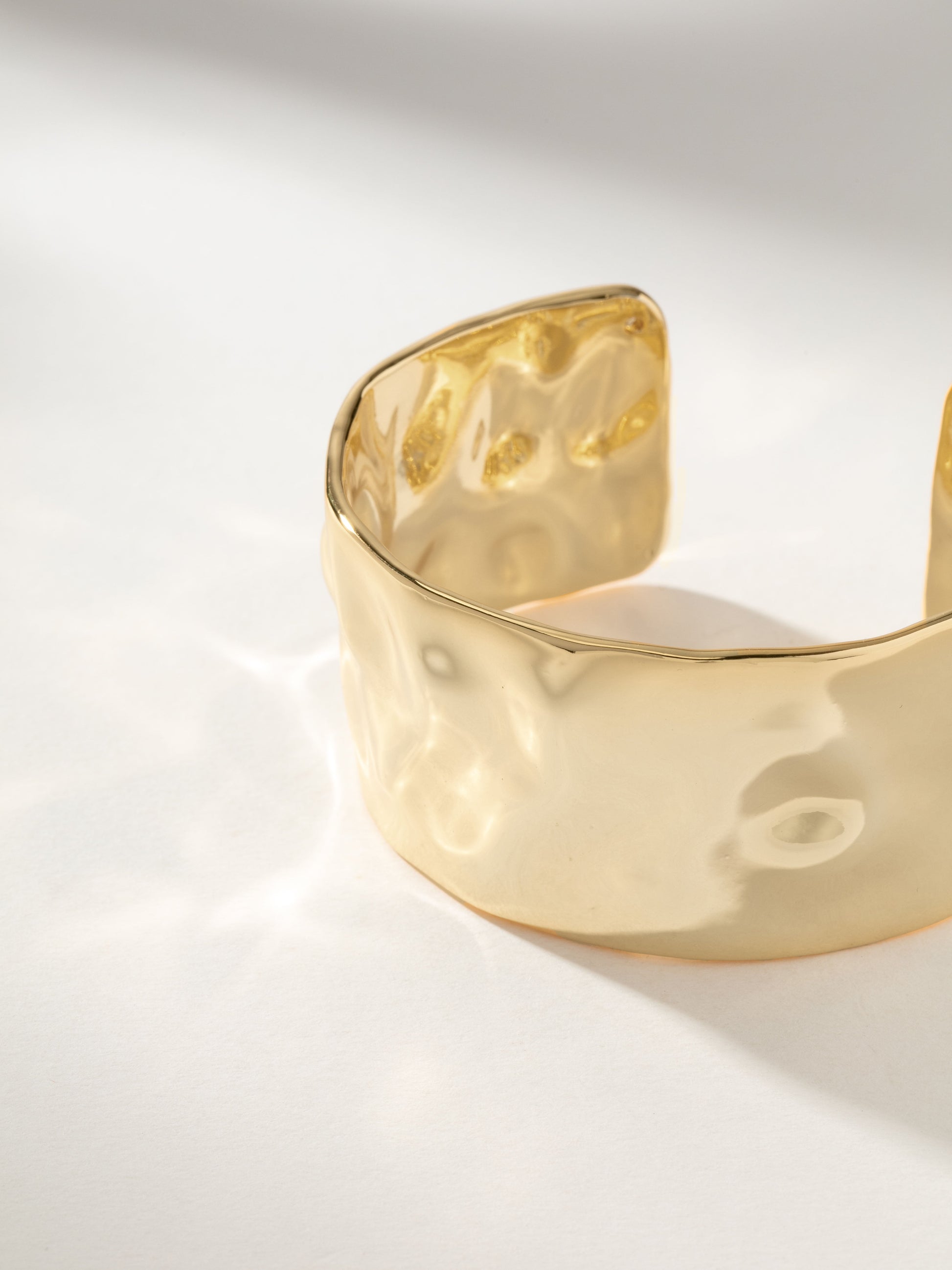 Crushed Statement Cuff Bracelet | Gold | Product Image | Uncommon James