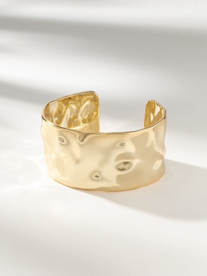 ["Crushed Statement Cuff Bracelet ", " Gold ", " Product Image ", " Uncommon James"]