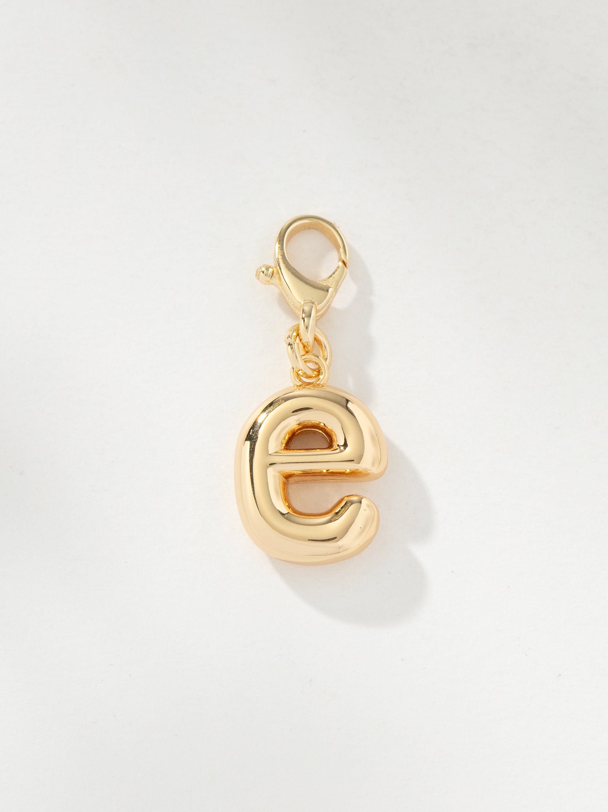 Bubble Letter Charm | Gold E | Product Image | Uncommon James