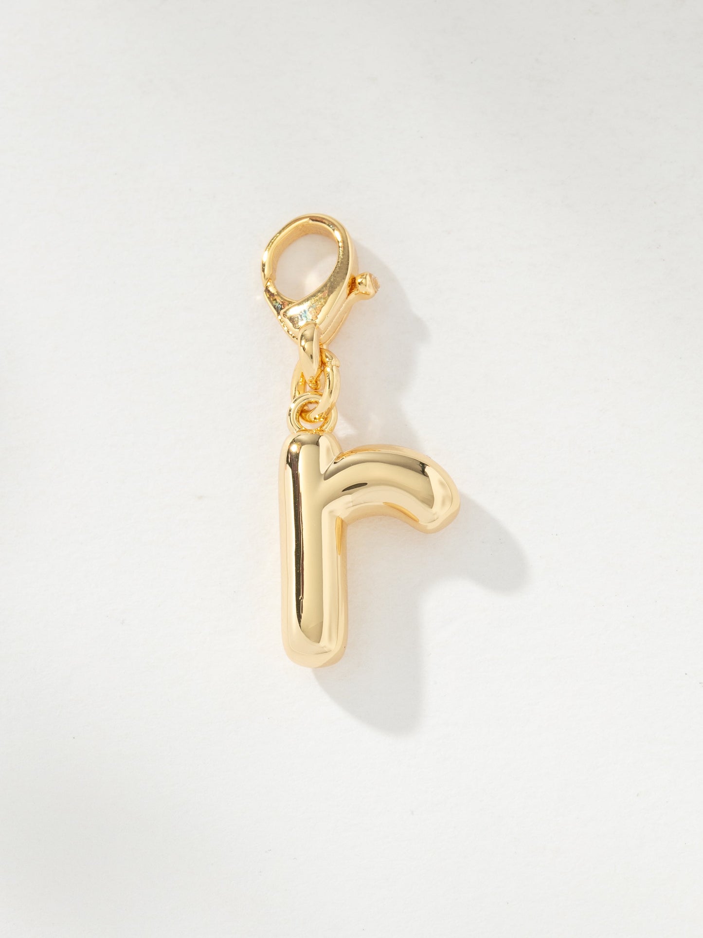 Bubble Letter Charm | Gold R | Product Image | Uncommon James