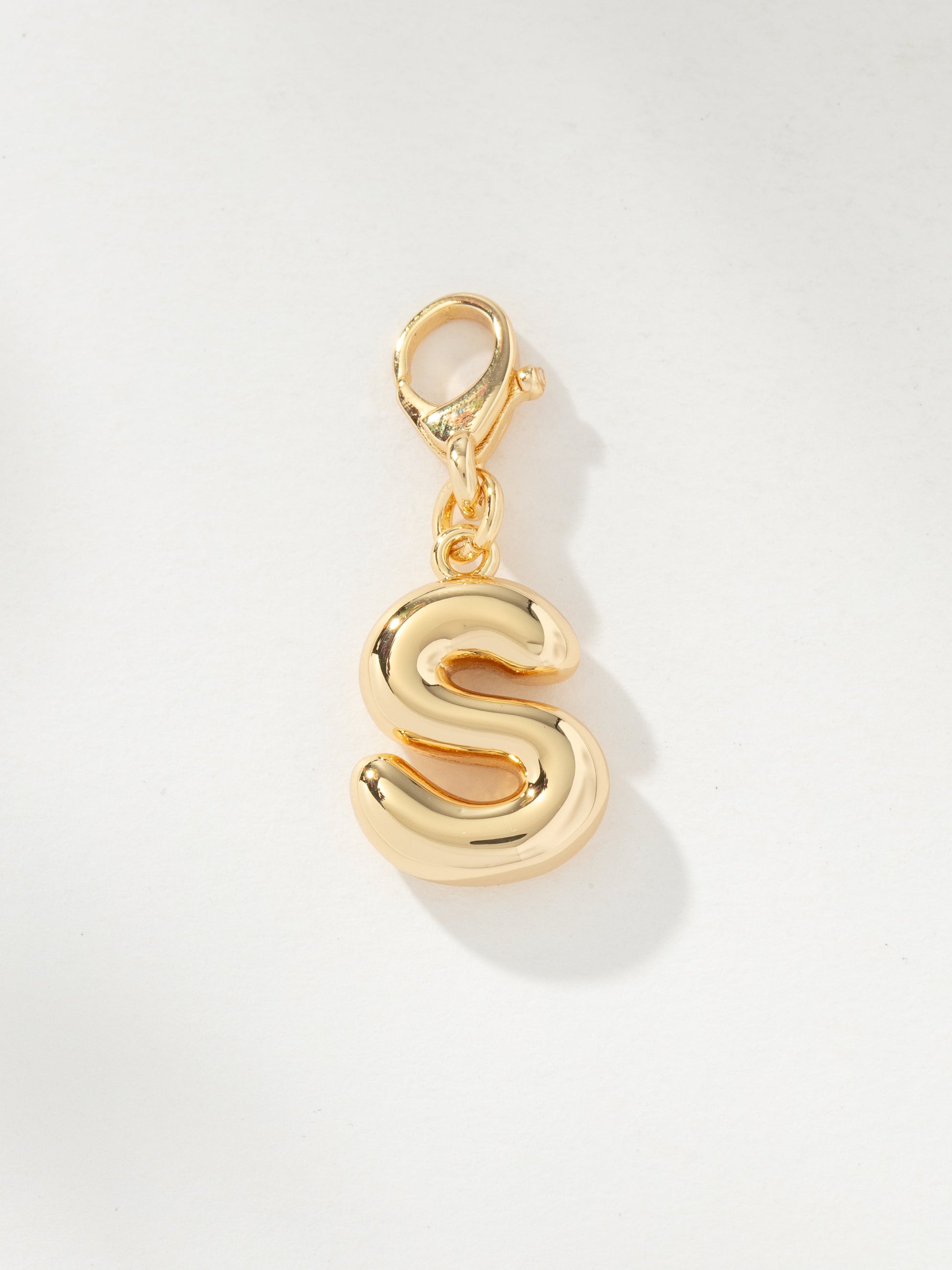 Bubble Letter Charm | Gold S | Product Image | Uncommon James