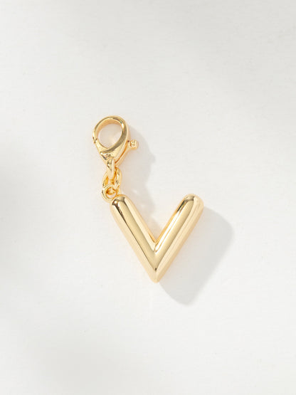 ["Bubble Letter Charm ", " Gold V ", " Product Image ", " Uncommon James"]