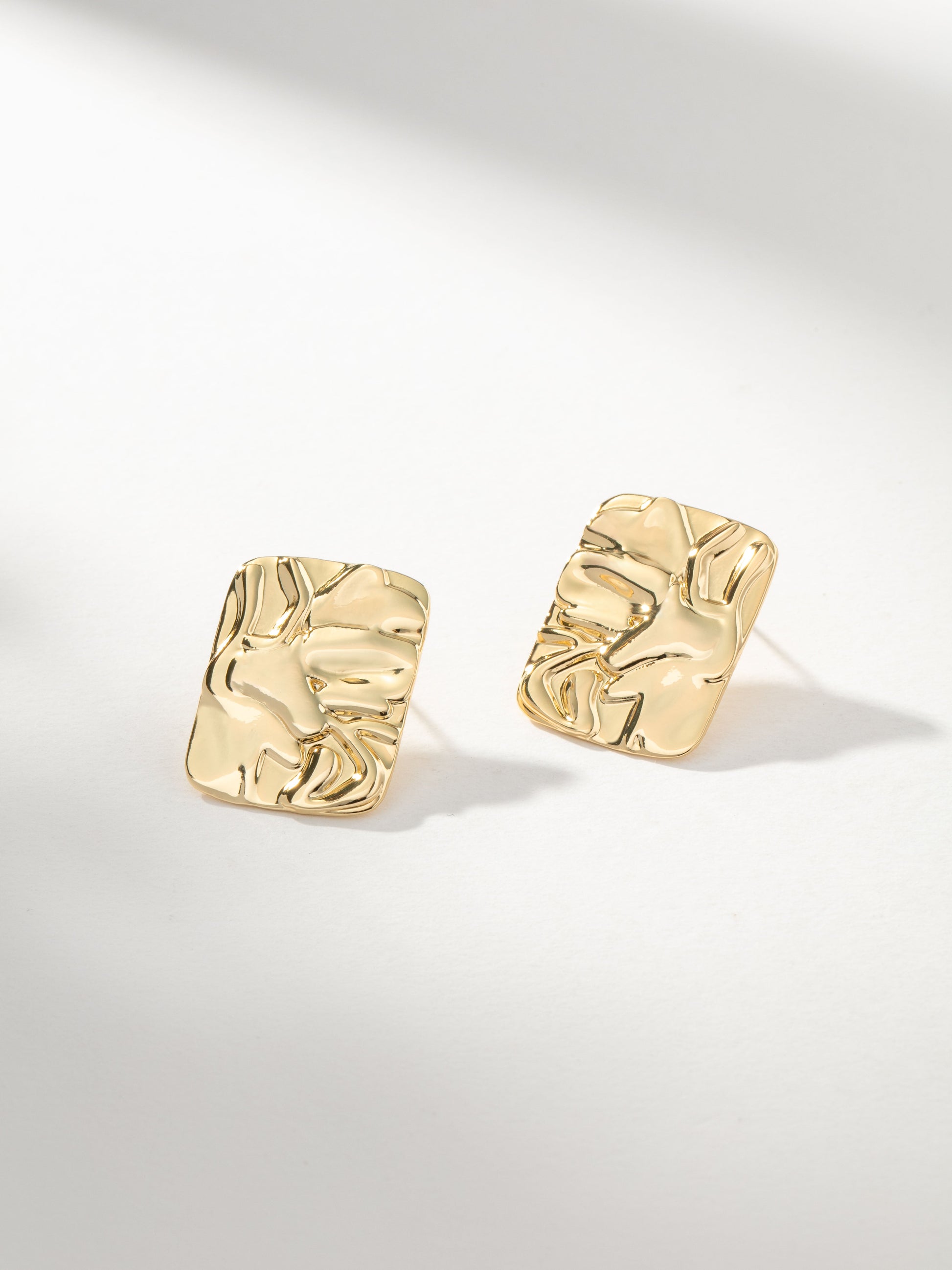 Crushed Statement Stud Earrings | Gold | Product Image | Uncommon James