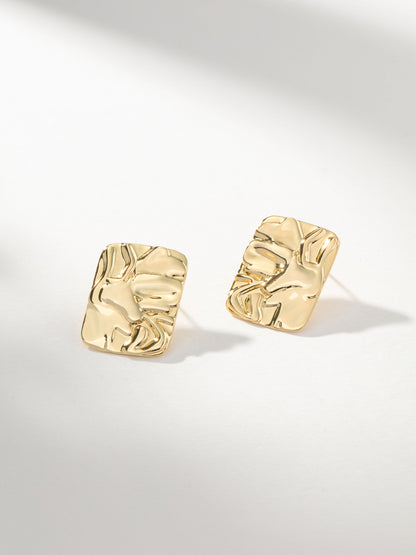 ["Crushed Statement Stud Earrings ", " Gold ", " Product Image ", " Uncommon James"]