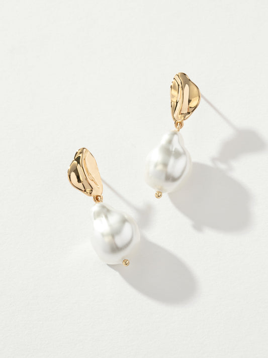 Sole Pearl Drop Statement Earrings