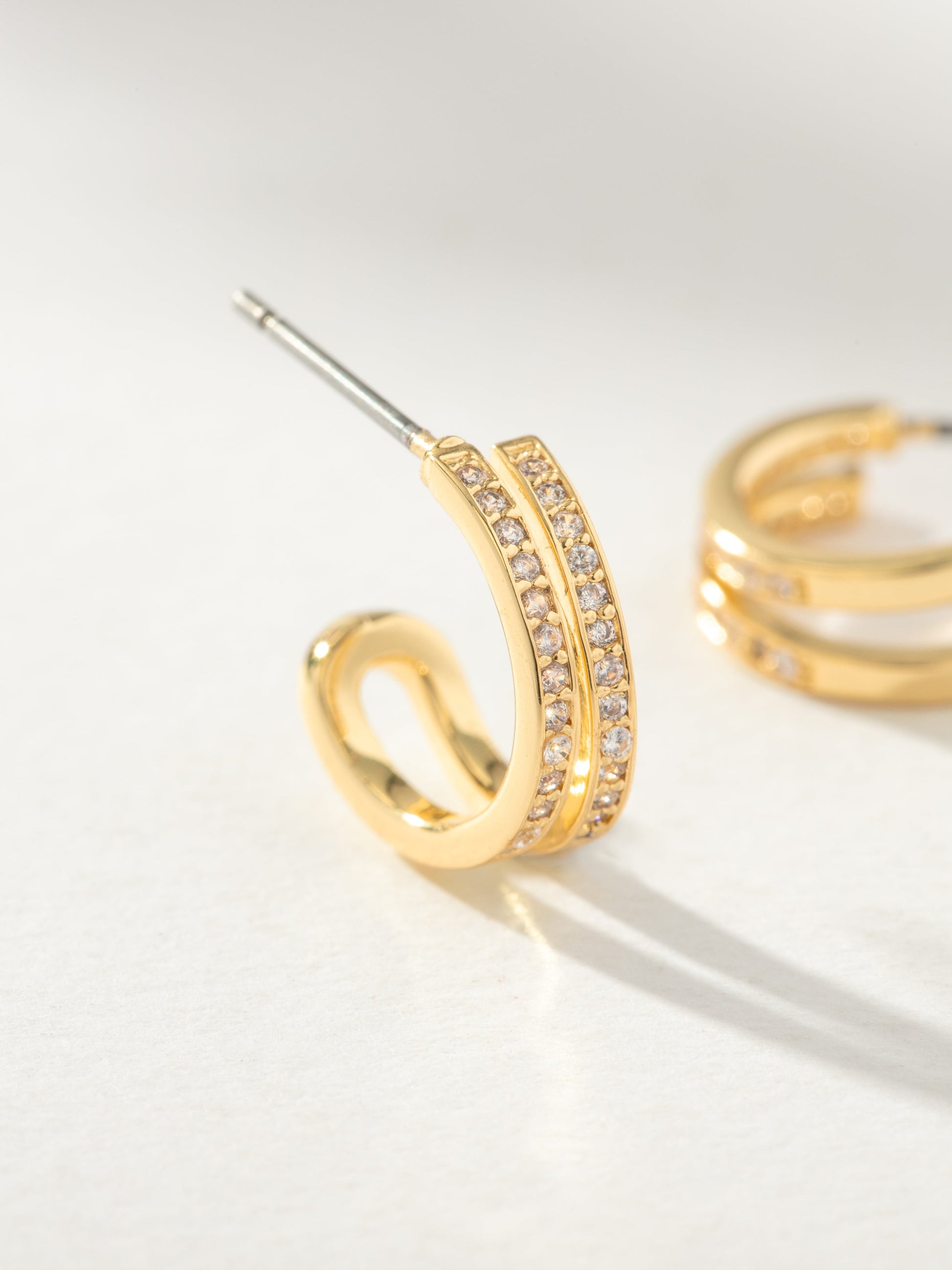 Whim Pavé Double Hoop Earrings | Gold | Product Image | Uncommon James