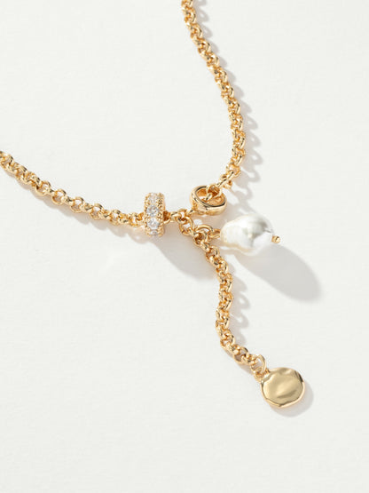 ["Beach Day Pearl Lariat Necklace"]