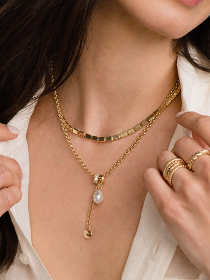 ["Beach Day Pearl Lariat Necklace"]