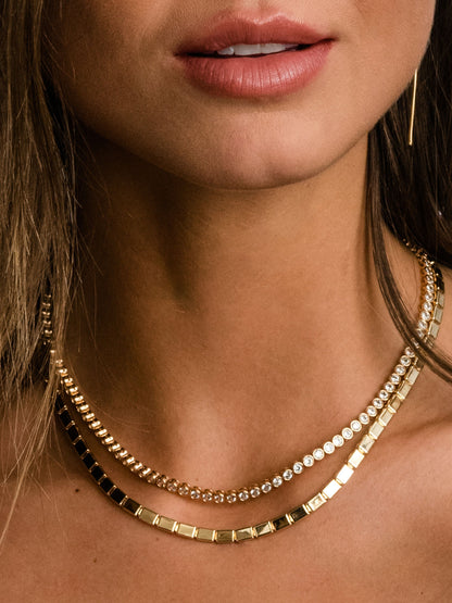 ["Rich Tennis Necklace Stack ", " Product Image ", " Uncommon James"]