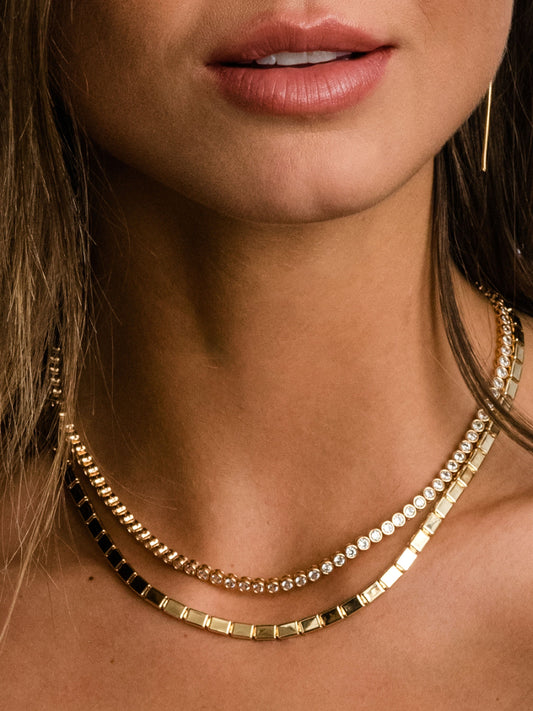 Rich Tennis Necklace Stack | Product Image | Uncommon James