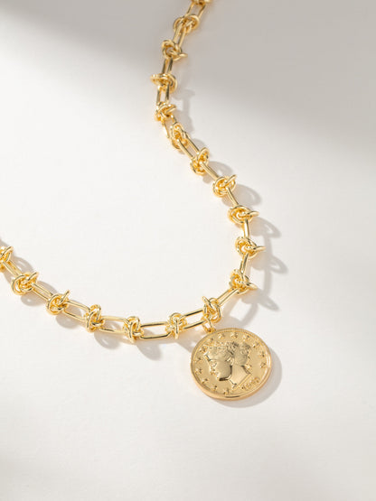 ["Lady Liberty Coin Necklace ", " Gold ", " Product Image ", " Uncommon James"]