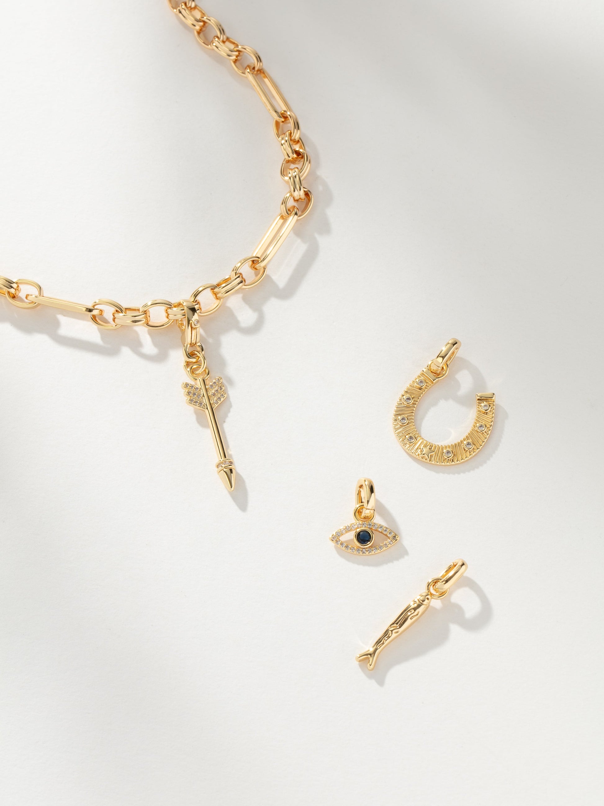 Linked Charm Collector Necklace | Gold | Product Image | Uncommon James