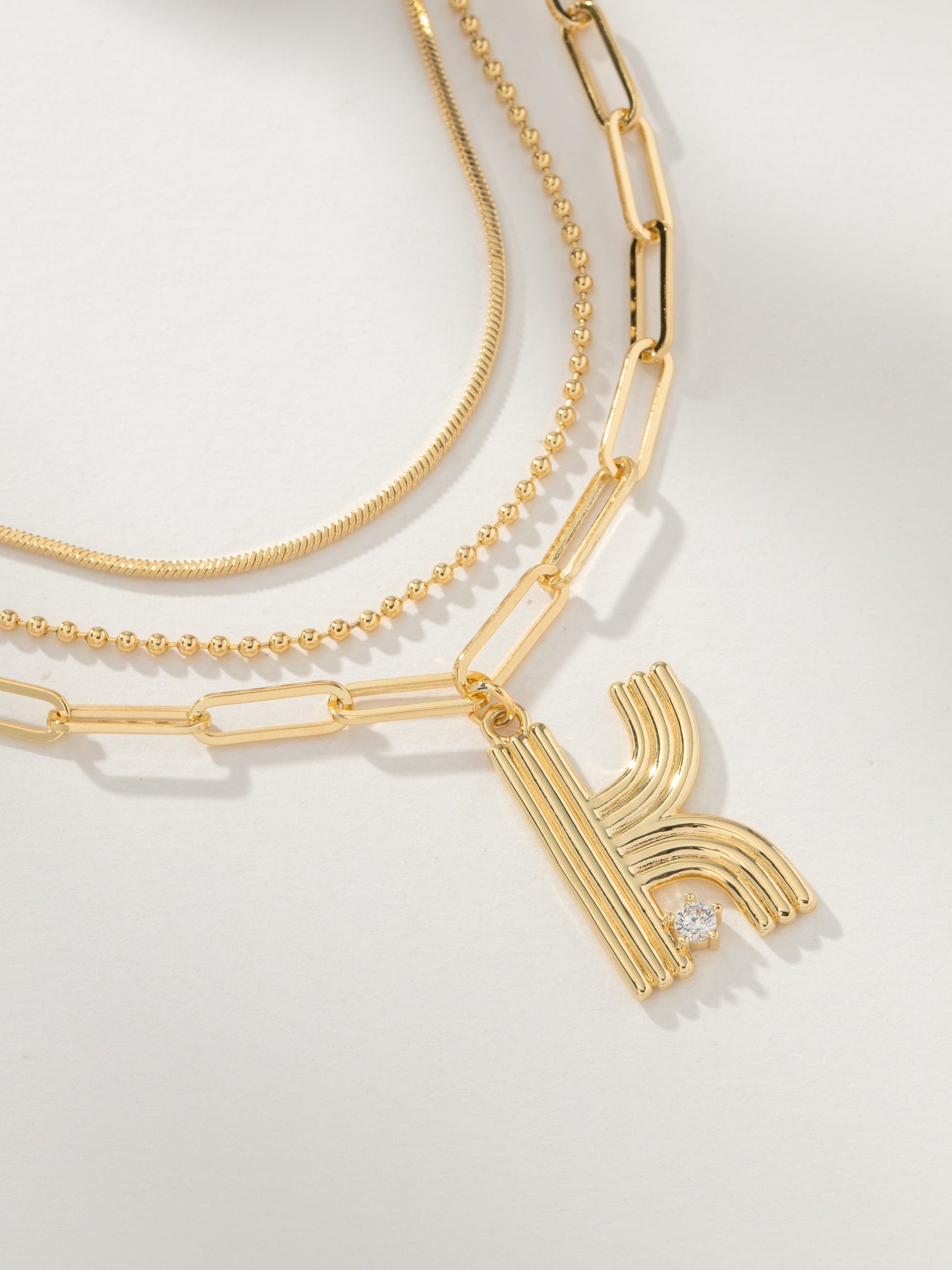Muse Initial Layered Necklace | Gold | Product Image | Uncommon James