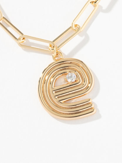 ["Muse Initial Layered Necklace ", " Gold E ", " Product Image ", " Uncommon James"]