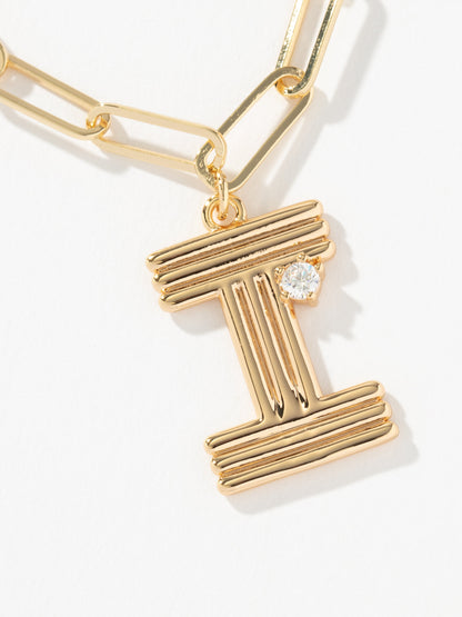 ["Muse Initial Layered Necklace ", " Gold I ", " Product Image ", " Uncommon James"]