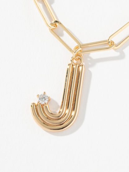 ["Muse Initial Layered Necklace ", " Gold J ", " Product Image ", " Uncommon James"]