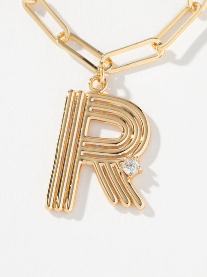 ["Muse Initial Layered Necklace ", " Gold R ", " Product Image ", " Uncommon James"]