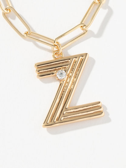 ["Muse Initial Layered Necklace ", " Gold Z ", " Product Image ", " Uncommon James"]